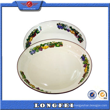 2015 Hot New Products Enamel Soup Plate with Decal